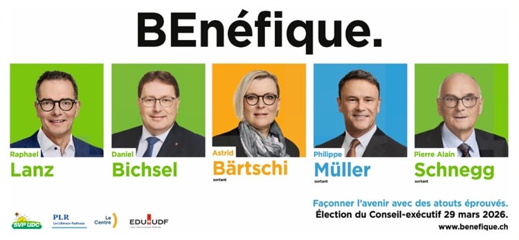 Election 2026 au Conseil-exécutif: notre liste à cinq sur le chemin de la victoire